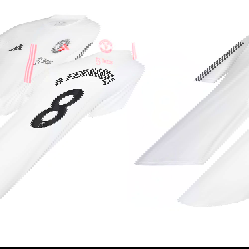 2023-2024 Man Utd Training Tee (White) (B Fernandes 8)