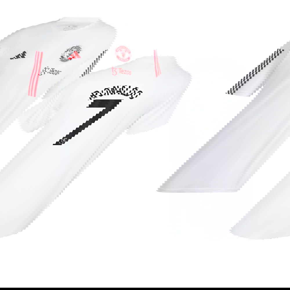 2023-2024 Man Utd Training Tee (White) (Ronaldo 7)