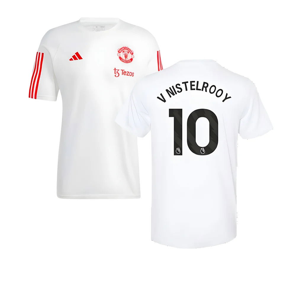 2023-2024 Man Utd Training Tee (White) (V Nistelrooy 10)