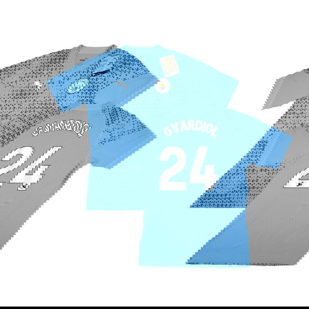 2023-2024 Man City Training Jersey Pro (Light Blue) (Gvardiol 24)