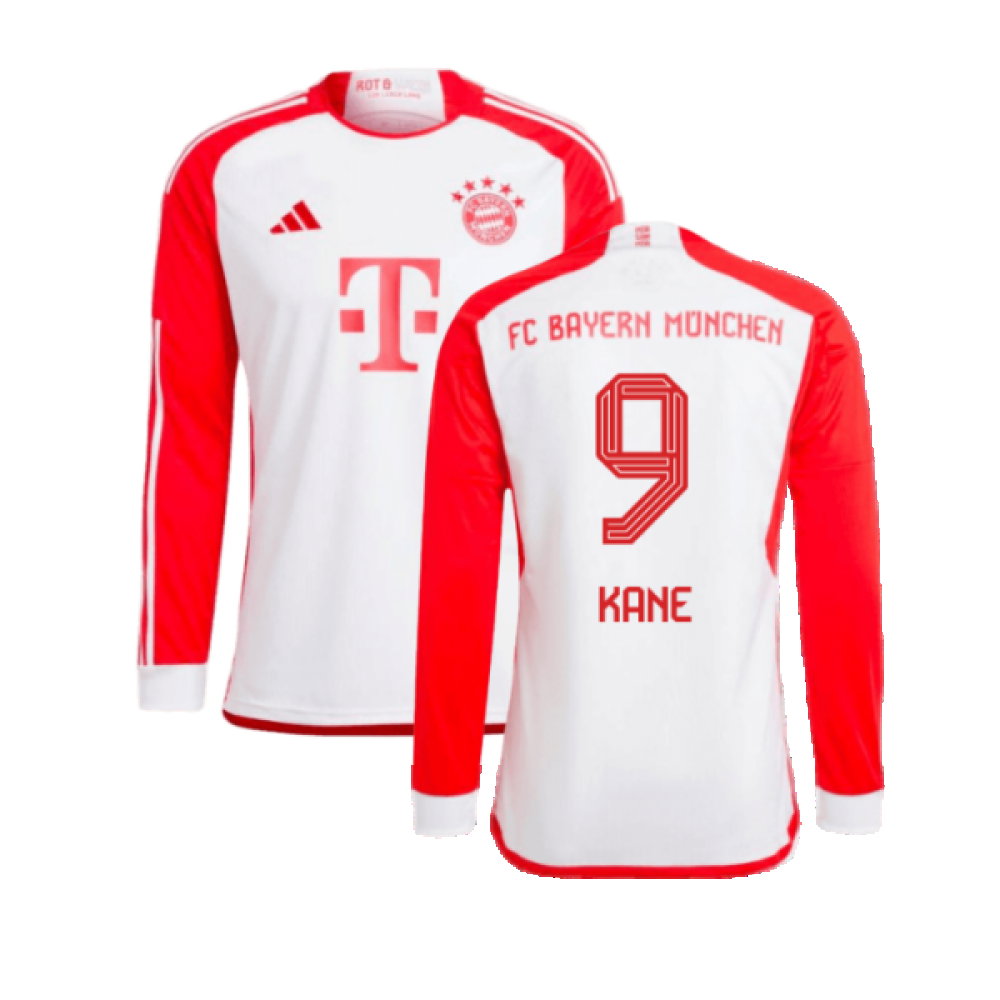 2023-2024 Bayern Munich Long Sleeve Home Shirt (Kane 9)