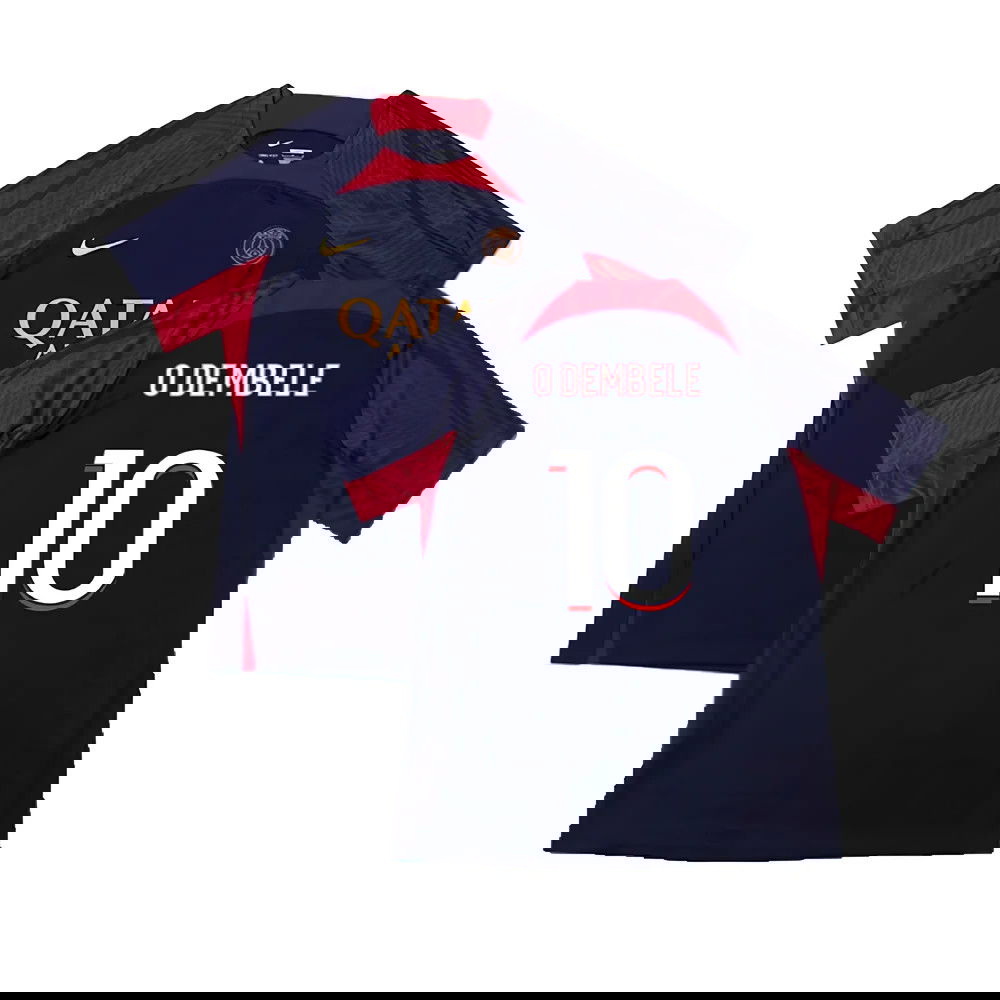 2023-2024 PSG Dri-Fit Strike Training Shirt (Navy) (O Dembele 10)