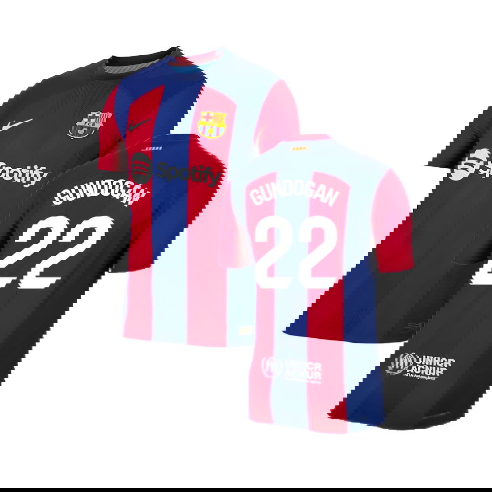 2023-2024 Barcelona Authentic Home Shirt (Gundogan 22)