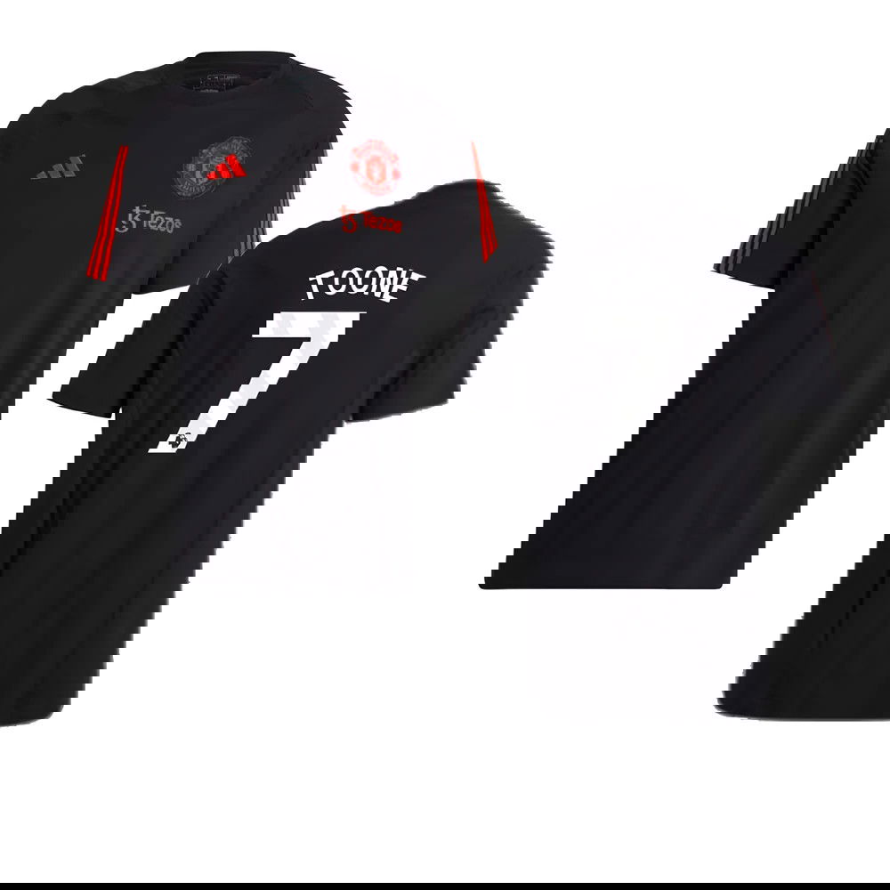 2023-2024 Man Utd Training Tee (Black) (Toone 7)
