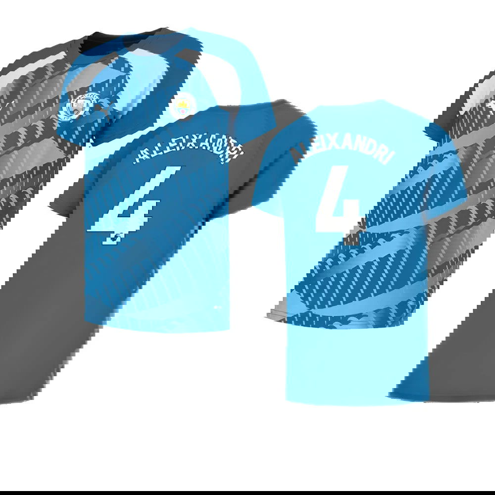 2023-2024 Man City Pre-Match Jersey (Lake Blue) - Kids (Aleixandri 4)