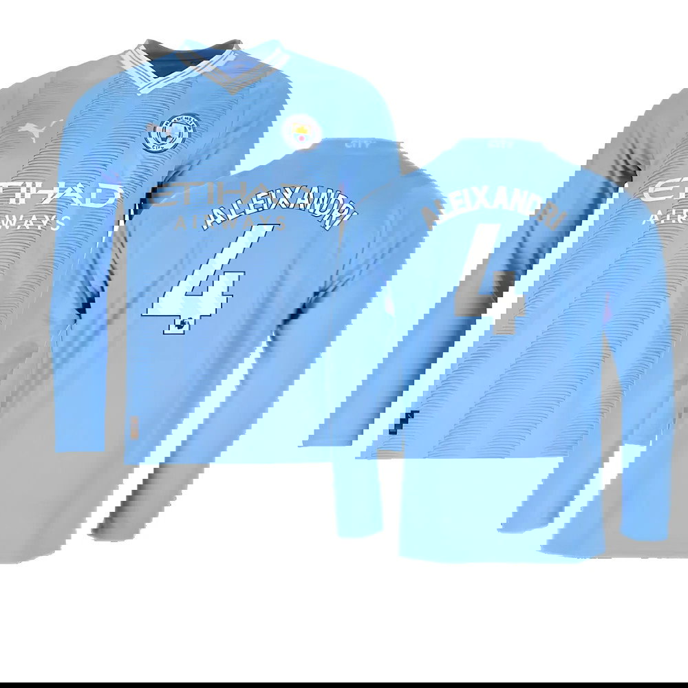 2023-2024 Man City Long Sleeve Home Shirt (Aleixandri 4)