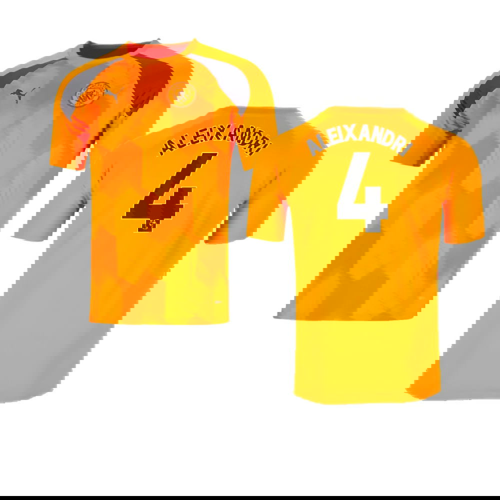 2023-2024 Man City Pre-Match Jersey (Orange) (Aleixandri 4)