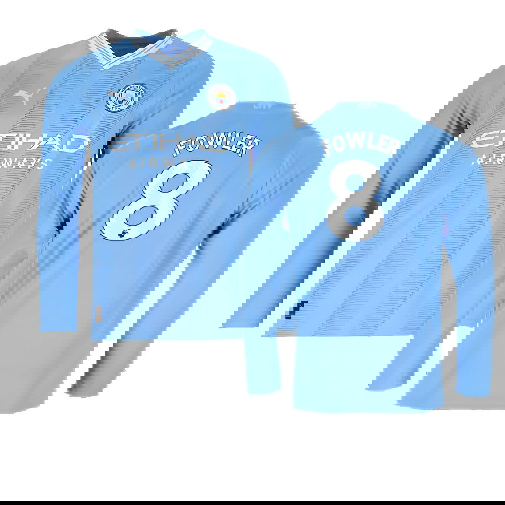 2023-2024 Man City Long Sleeve Home Shirt (Fowler 8)