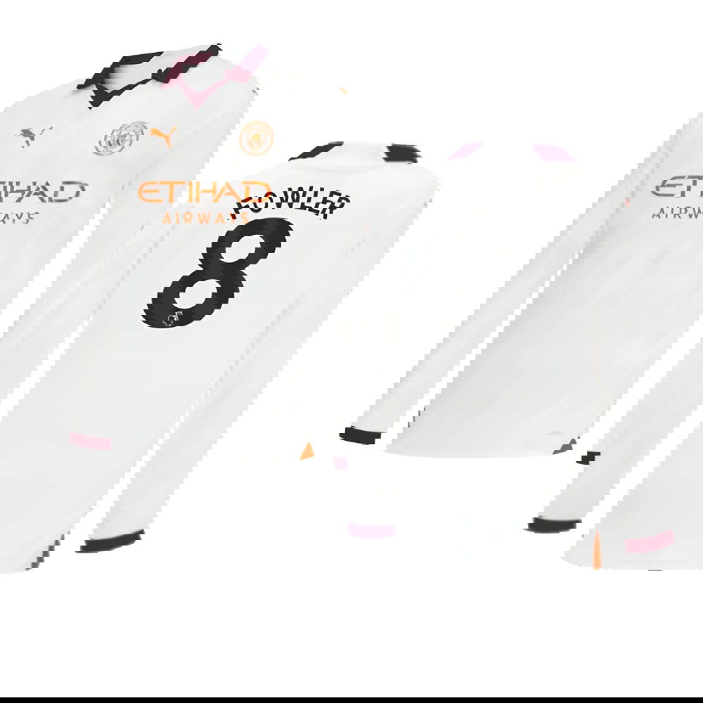 2023-2024 Man City Long Sleeve Away Shirt (Kids) (Fowler 8)