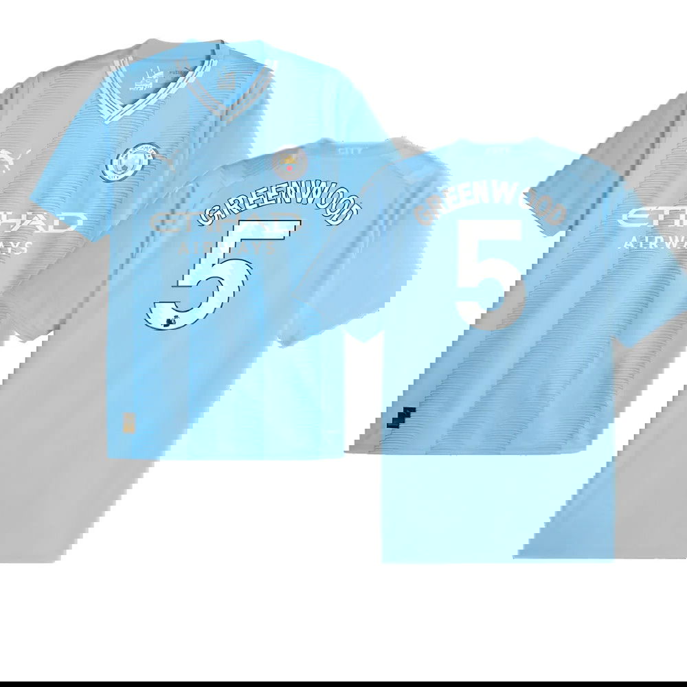 2023-2024 Man City Home Shirt (Greenwood 5)