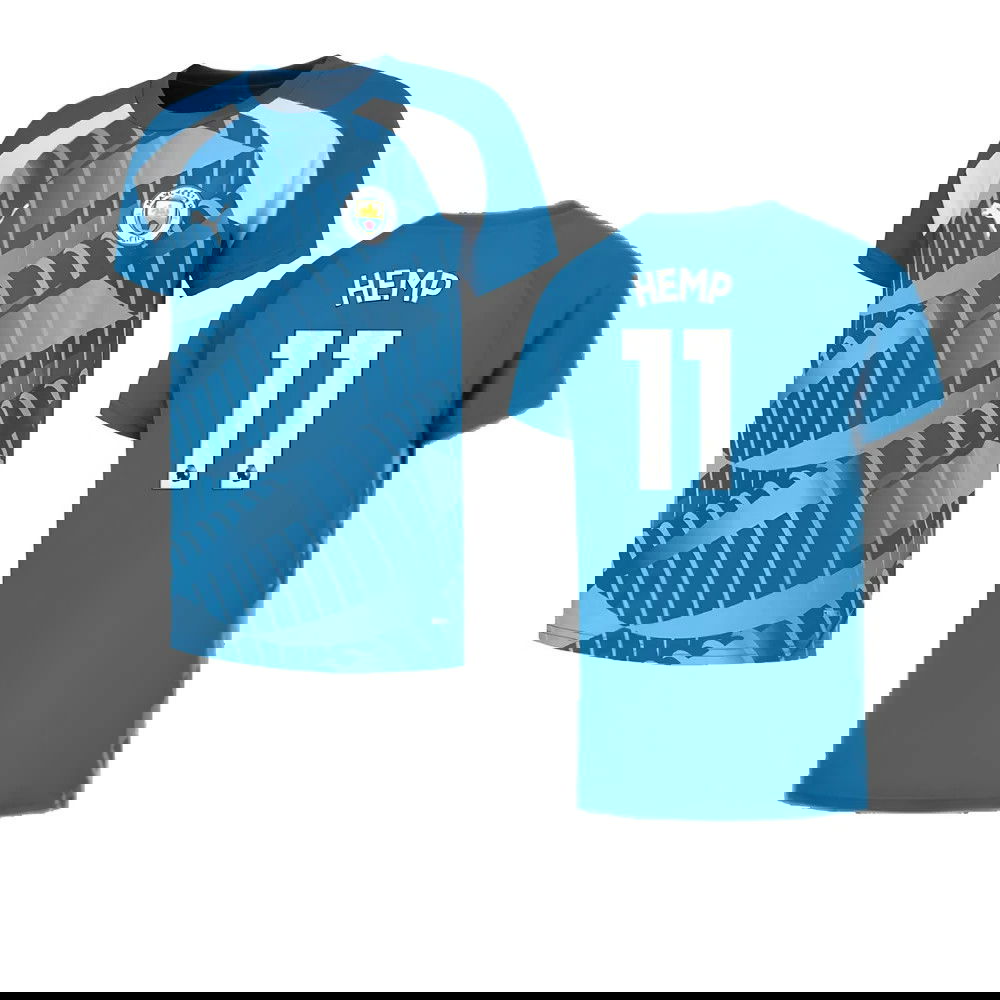 2023-2024 Man City Pre-Match Jersey (Lake Blue) (Hemp 11)