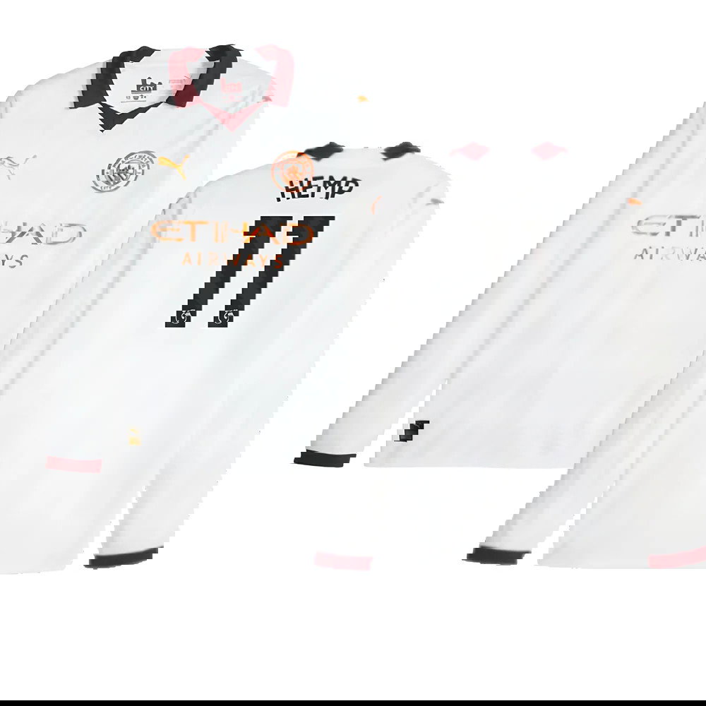 2023-2024 Man City Long Sleeve Away Shirt (Hemp 11)