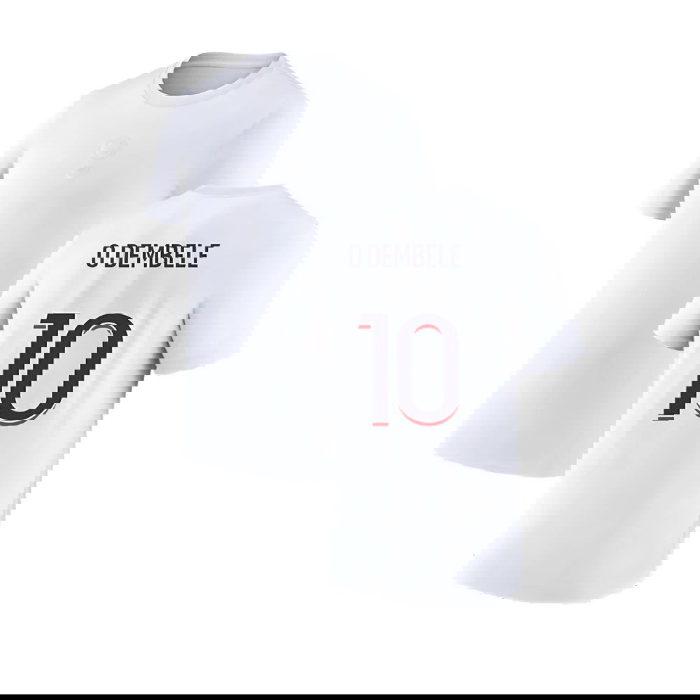 2023-2024 PSG Premium Essentials T-shirt (White) (O Dembele 10)