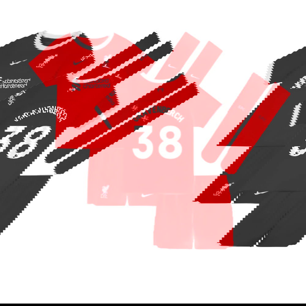 2023-2024 Liverpool Home Little Boys Mini Kit (Gravenberch 38)
