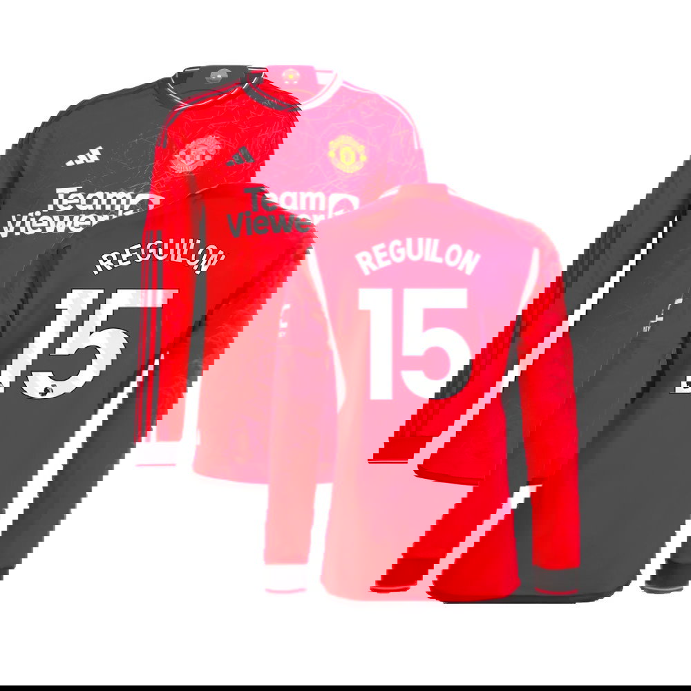 2023-2024 Man Utd Long Sleeve Home Shirt (Reguilon 15)