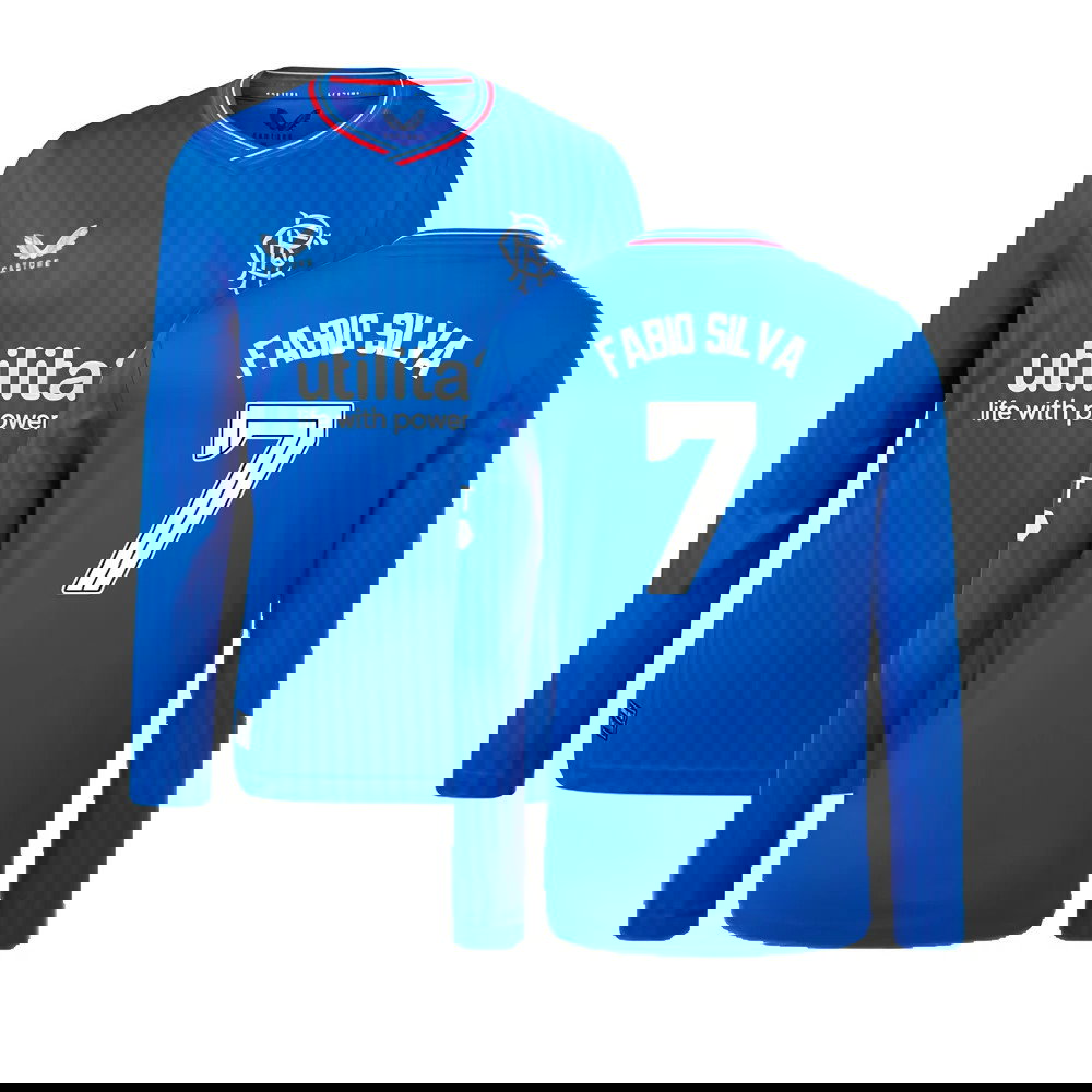 2023-2024 Rangers Long Sleeve Home Shirt (Kids) (Fabio Silva 7)