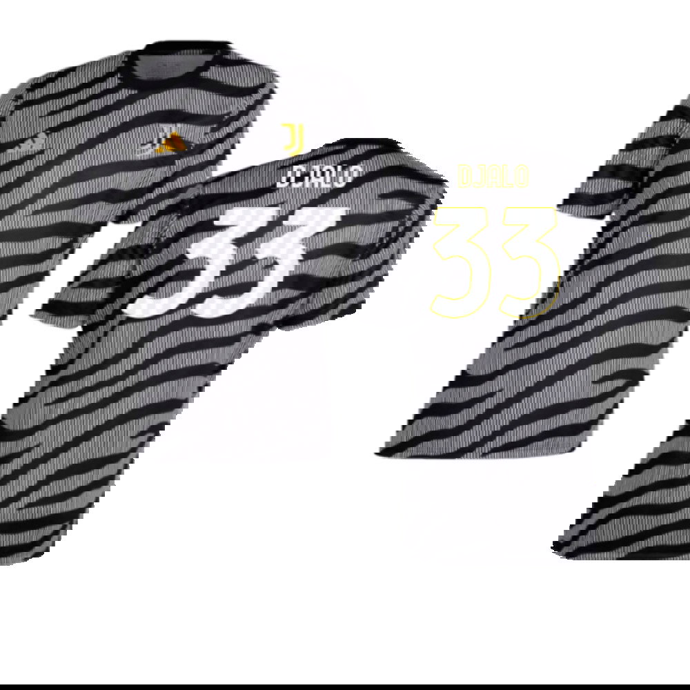 2023-2024 Juventus Pre-Match Shirt (Black) (Djalo 33)