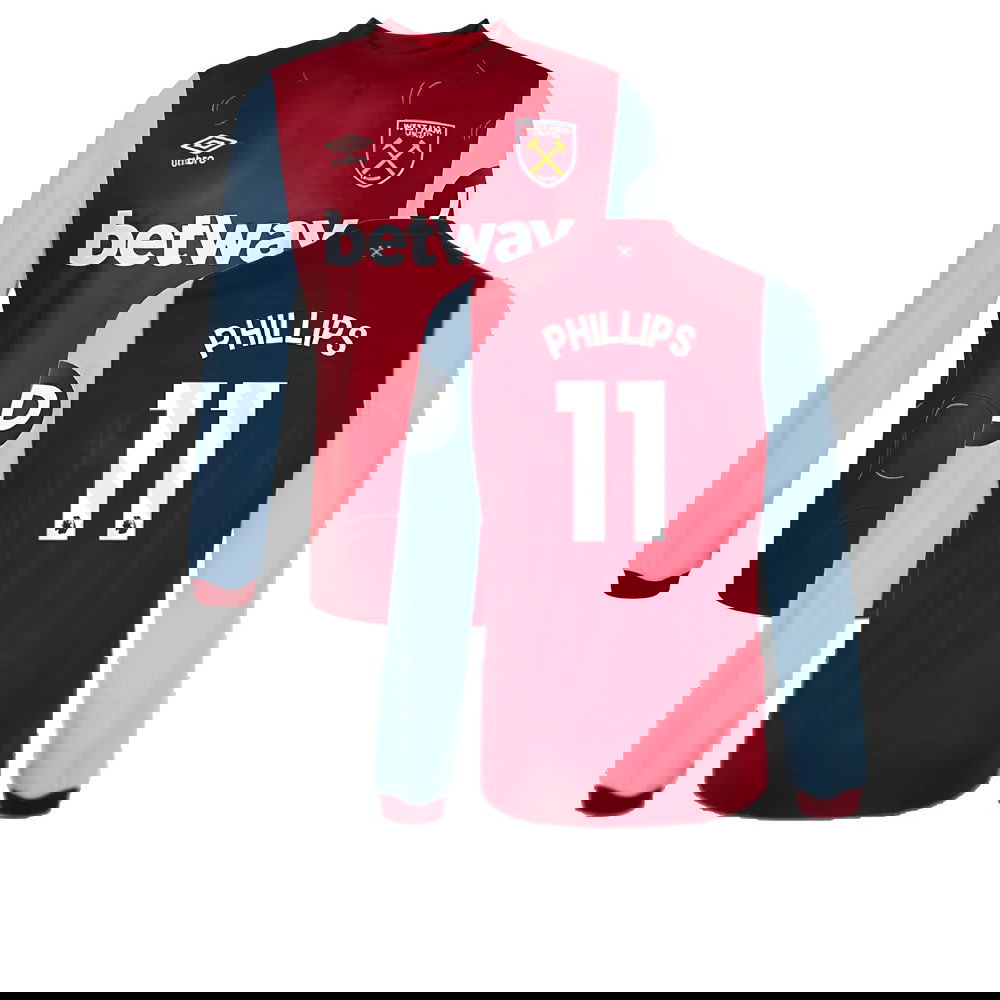 2023-2024 West Ham Long Sleeve Home Shirt (Phillips 11)