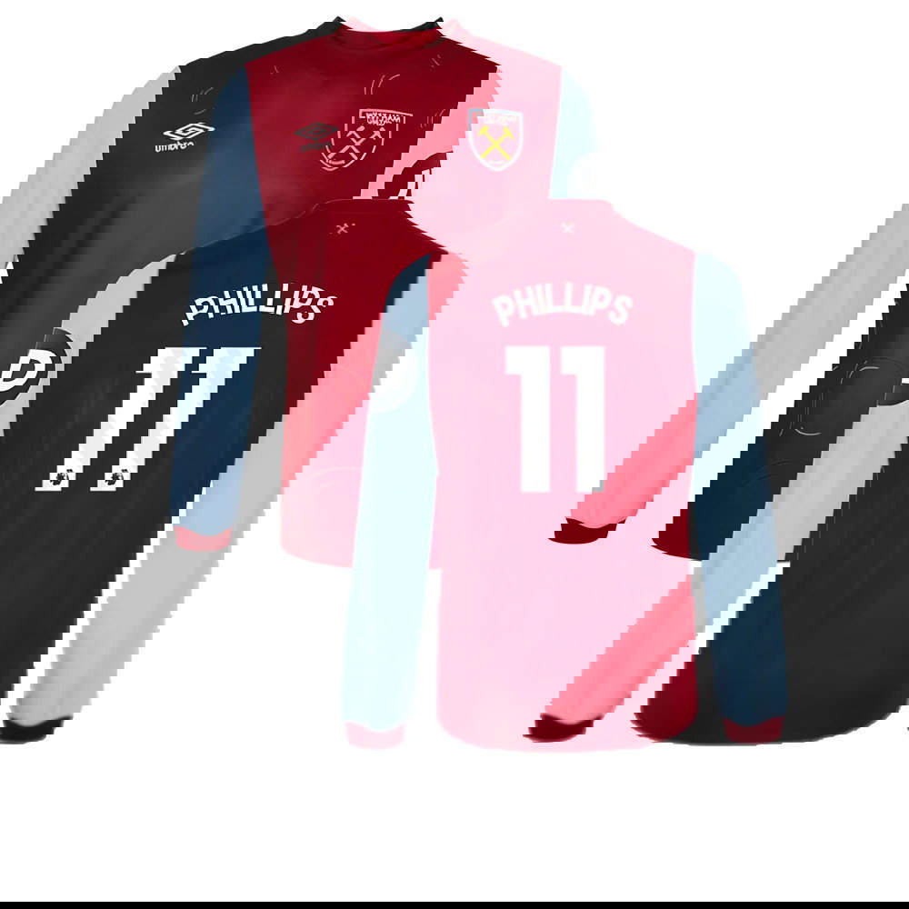 2023-2024 West Ham Long Sleeve Home Shirt (Kids) (Phillips 11)