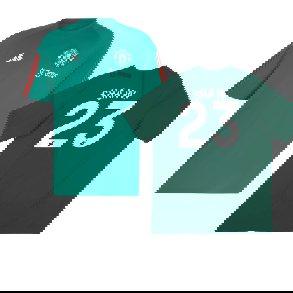 2023-2024 Man Utd Training Tee (Green) (Shaw 23)