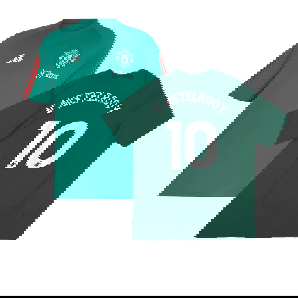 2023-2024 Man Utd Training Tee (Green) (V Nistelrooy 10)