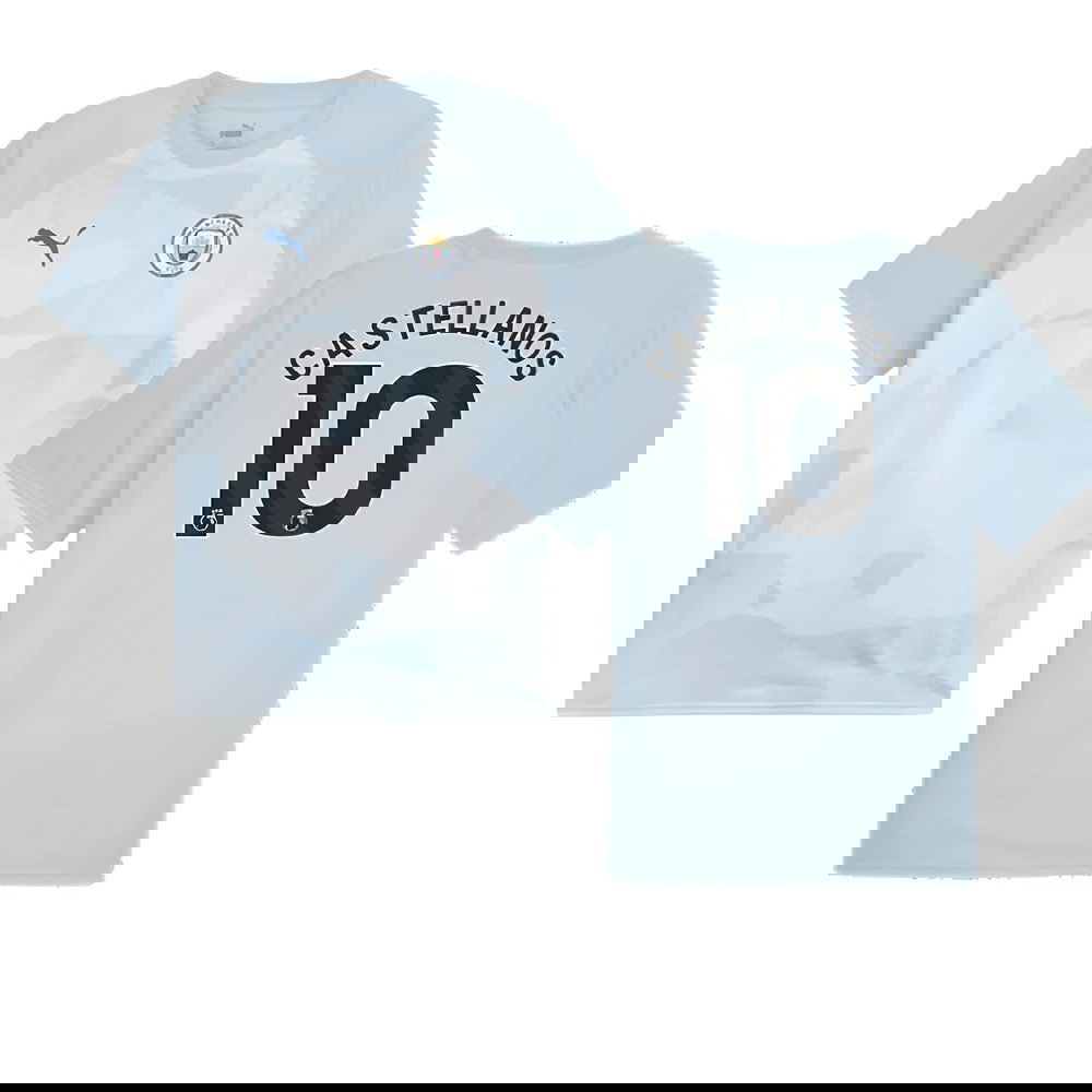 2023-2024 Man City Prematch SS Jersey (Silver Sky) (Castellanos 10)