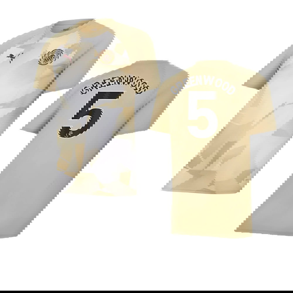 2023-2024 Man City Prematch SS Jersey (Granola) (Greenwood 5)