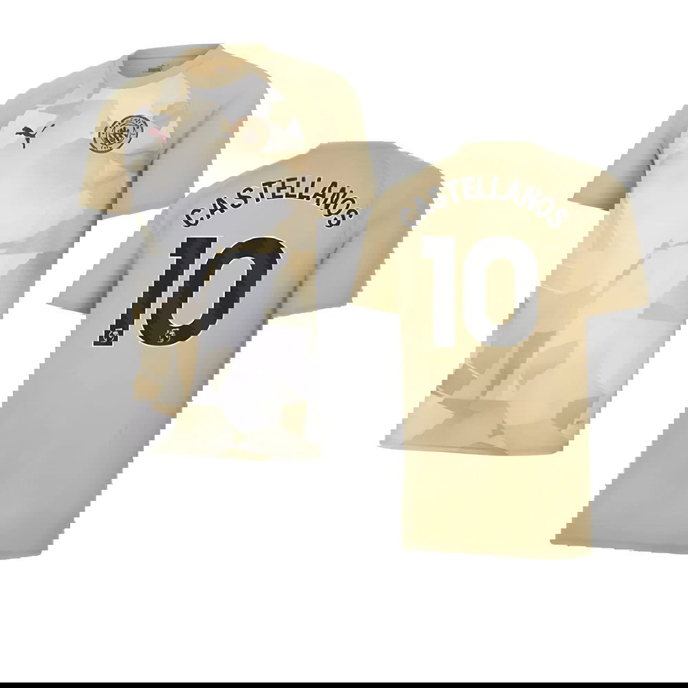 2023-2024 Man City Prematch SS Jersey (Granola) - Kids (Castellanos 10)