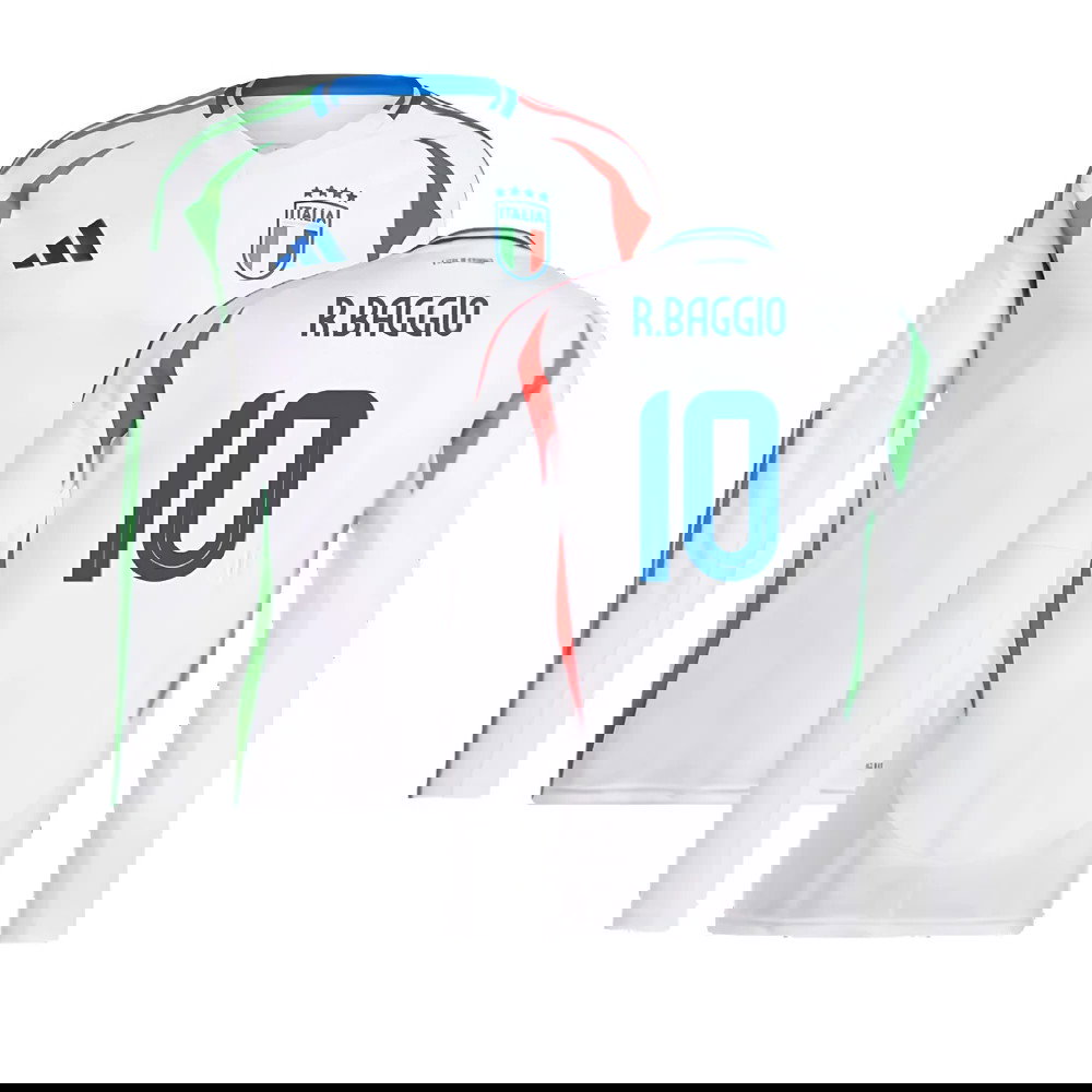 2024-2025 Italy Long Sleeve Away Shirt (R.BAGGIO 10)