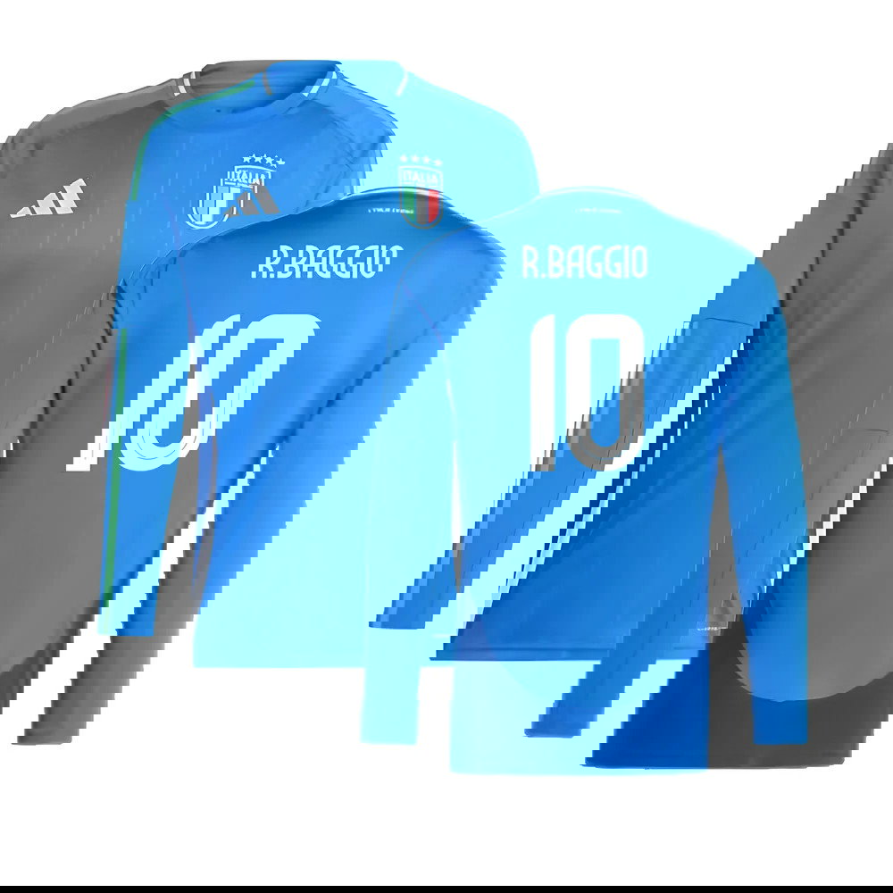 2024-2025 Italy Long Sleeve Home Shirt (R.BAGGIO 10)