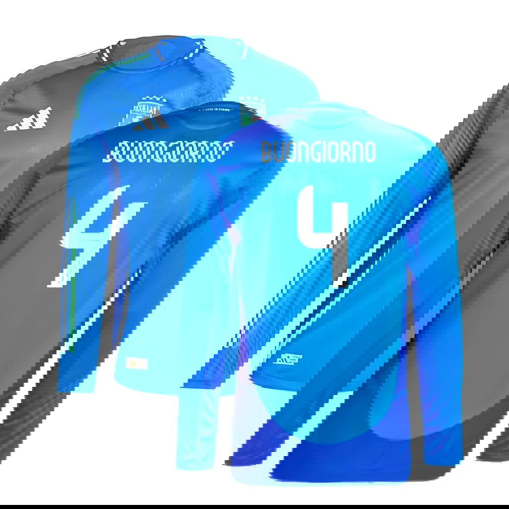 2024-2025 Italy Authentic Long Sleeve Home Shirt (BUONGIORNO 4)