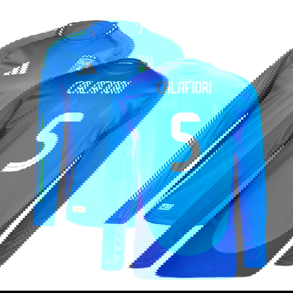2024-2025 Italy Authentic Long Sleeve Home Shirt (CALAFIORI 5)