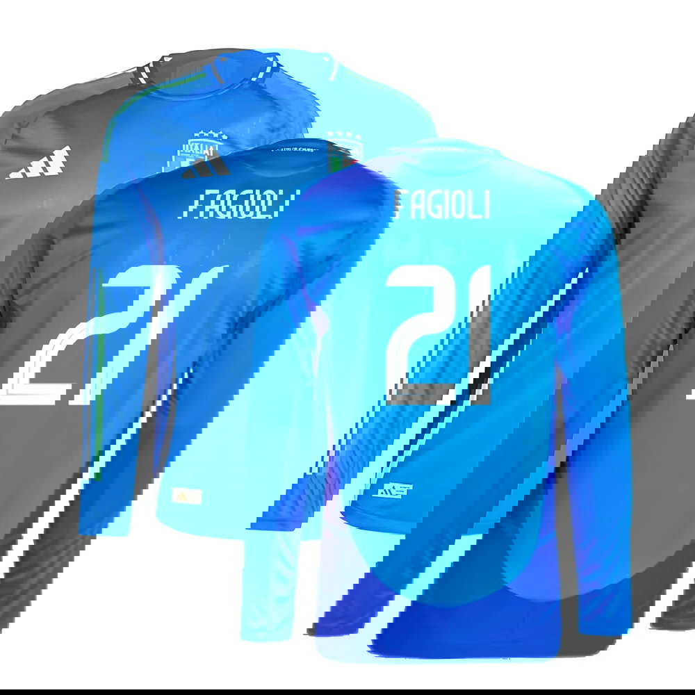 2024-2025 Italy Authentic Long Sleeve Home Shirt (FAGIOLI 21)