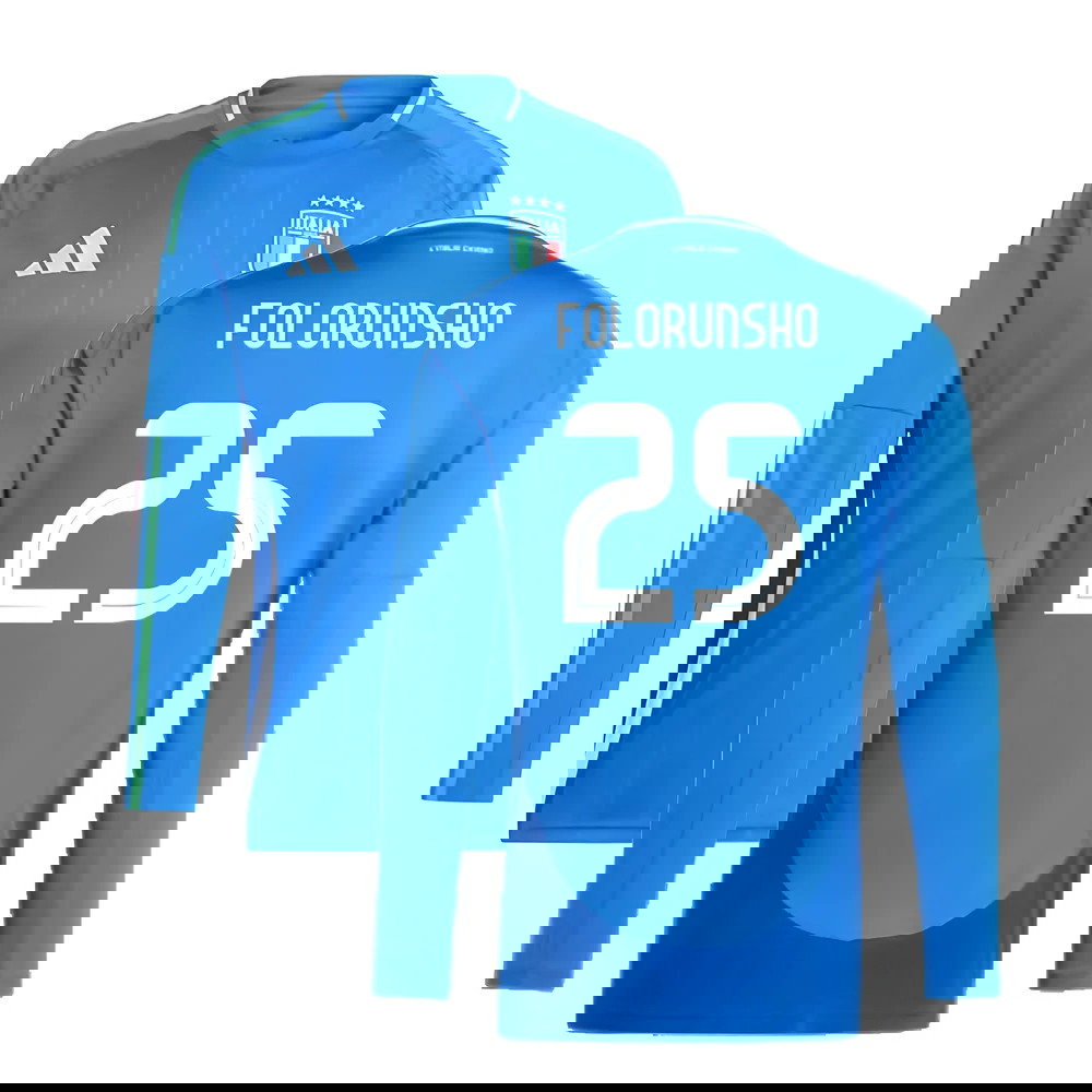 2024-2025 Italy Long Sleeve Home Shirt (FOLORUNSHO 25)