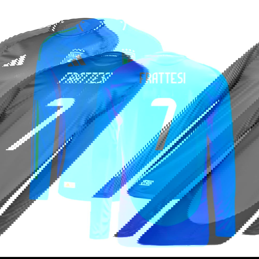 2024-2025 Italy Authentic Long Sleeve Home Shirt (FRATTESI 7)