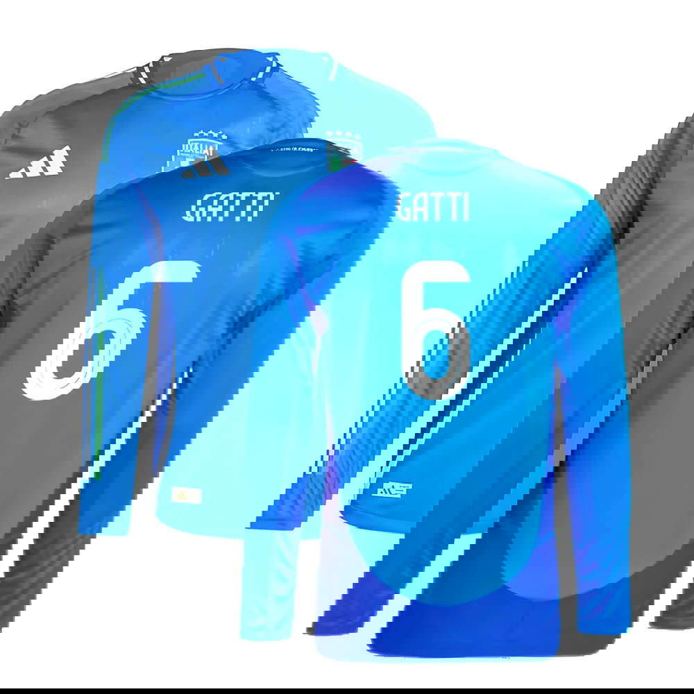 2024-2025 Italy Authentic Long Sleeve Home Shirt (GATTI 6)