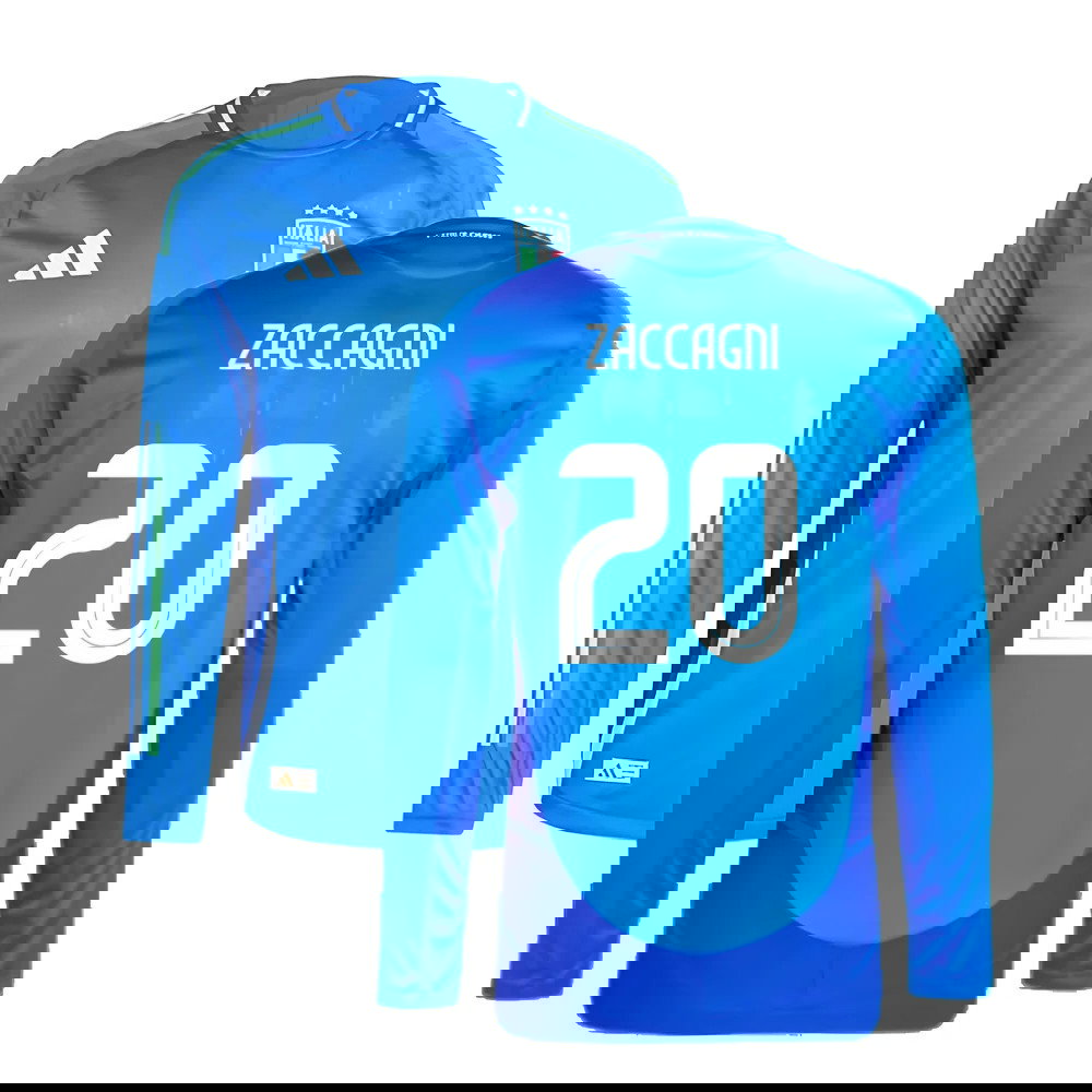 2024-2025 Italy Authentic Long Sleeve Home Shirt (ZACCAGNI 20)
