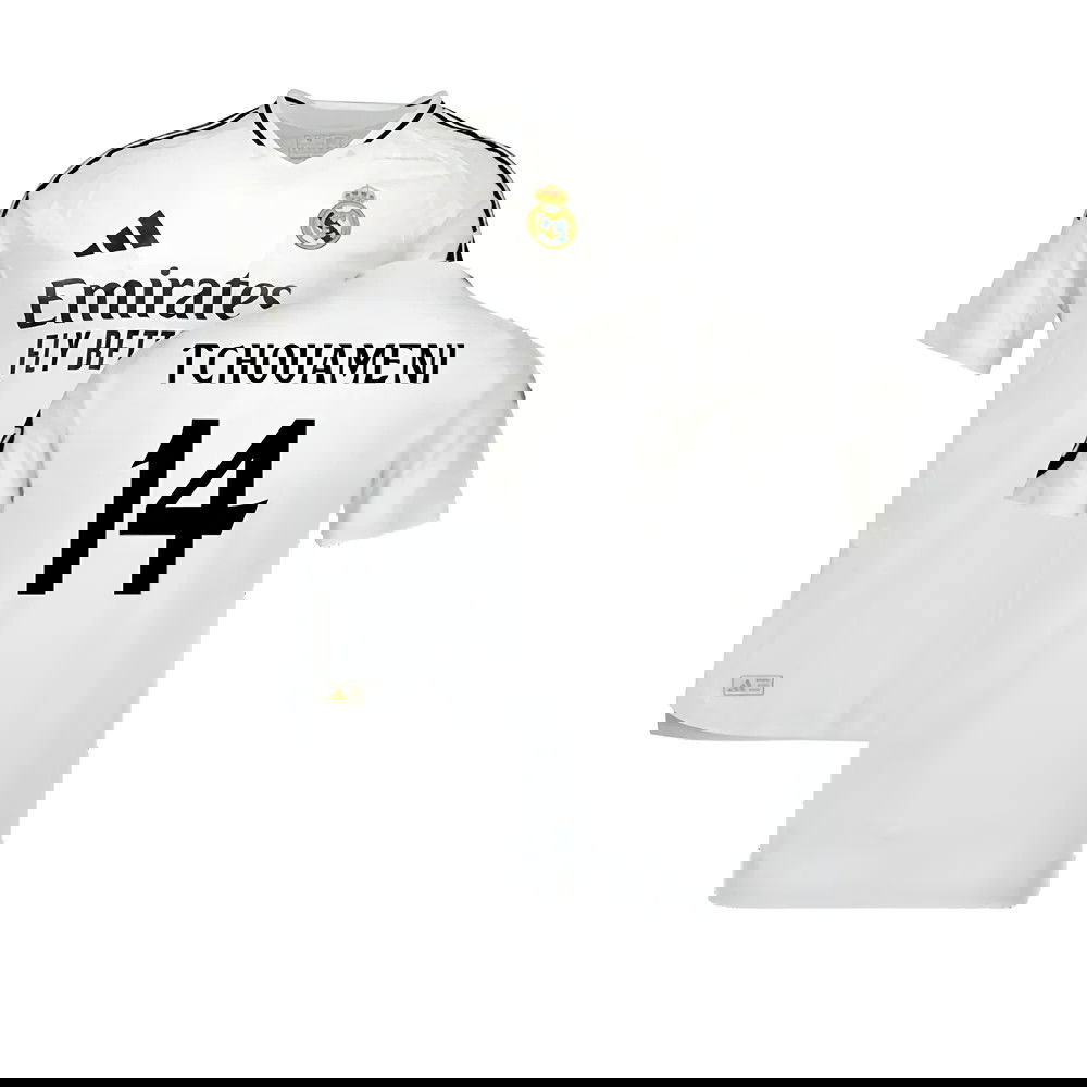 2024-2025 Real Madrid Authentic Home Shirt (Tchouameni 14)