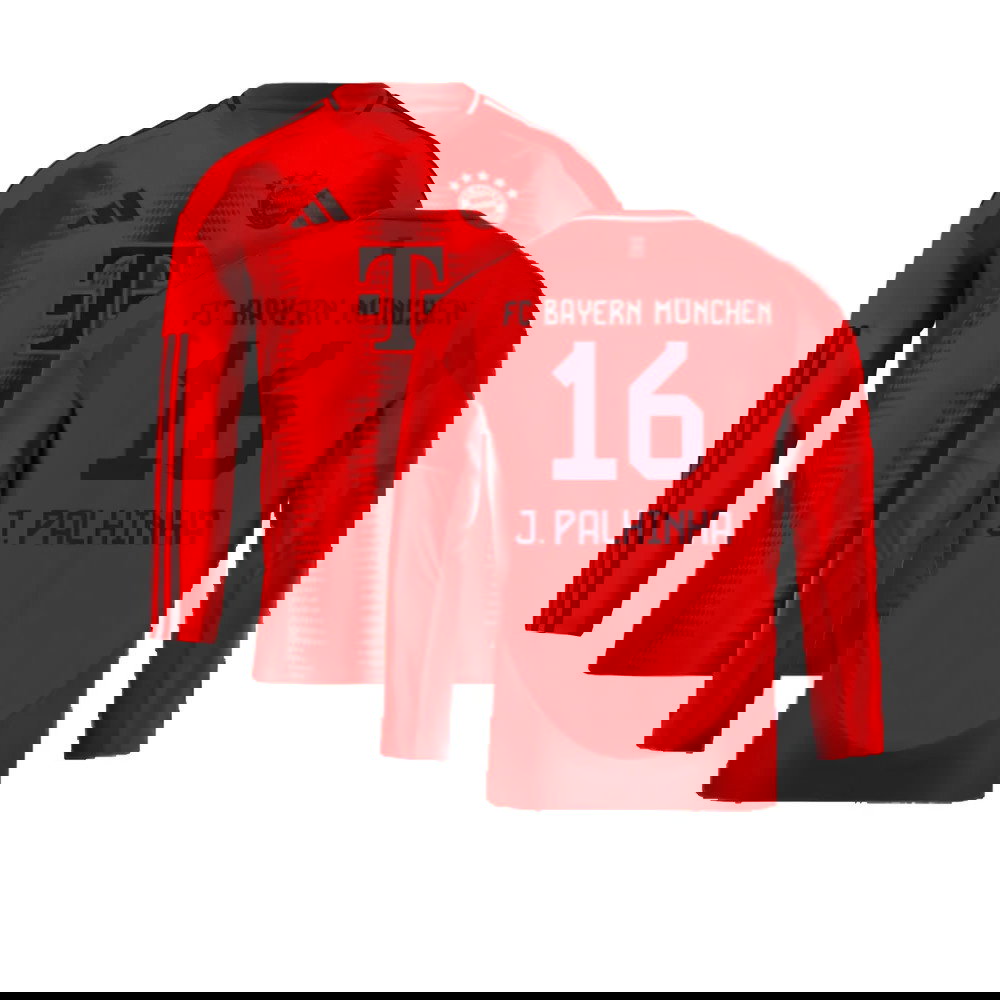 2024-2025 Bayern Munich Long Sleeve Home Shirt (Kids) (J. Palhinha 16)