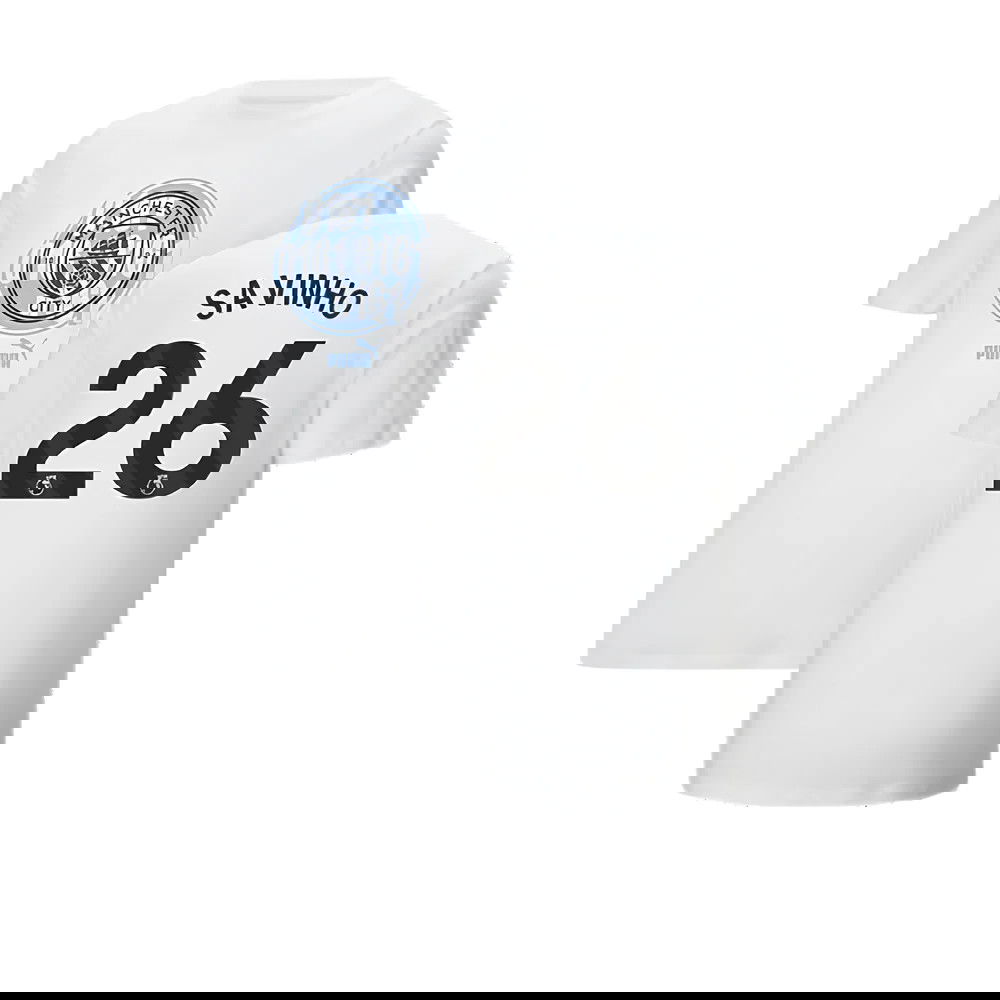 2024-2025 Man City ftblCulture Tee (White) (Savinho 26)