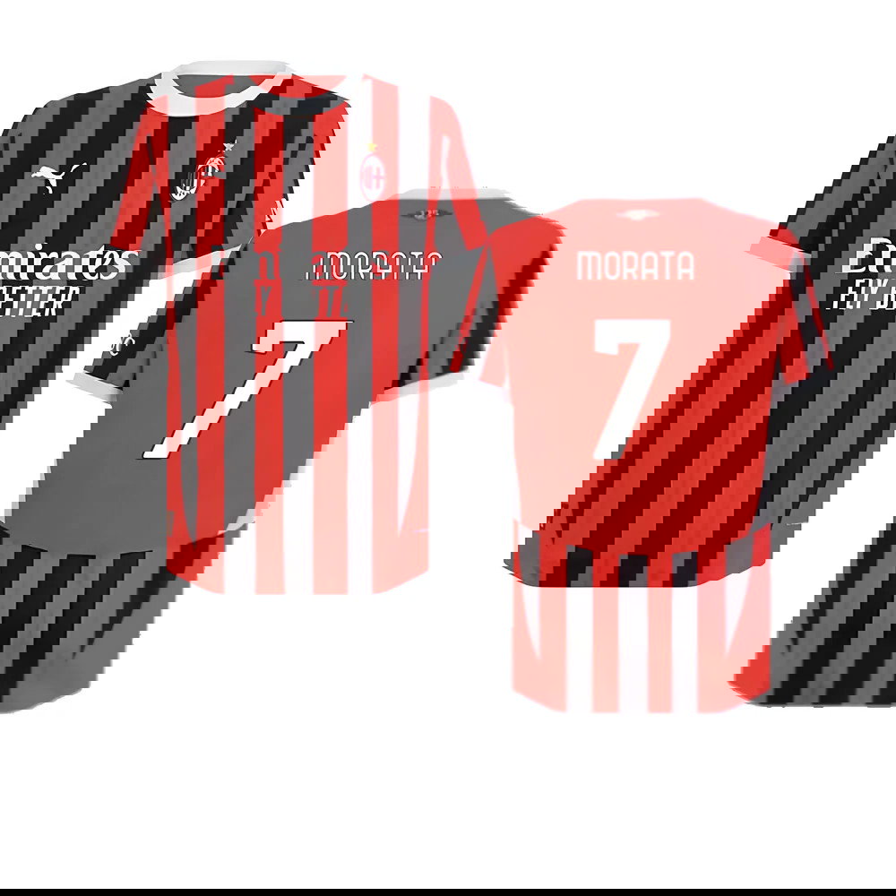 2024-2025 AC Milan Home Authentic Shirt (Morata 7)