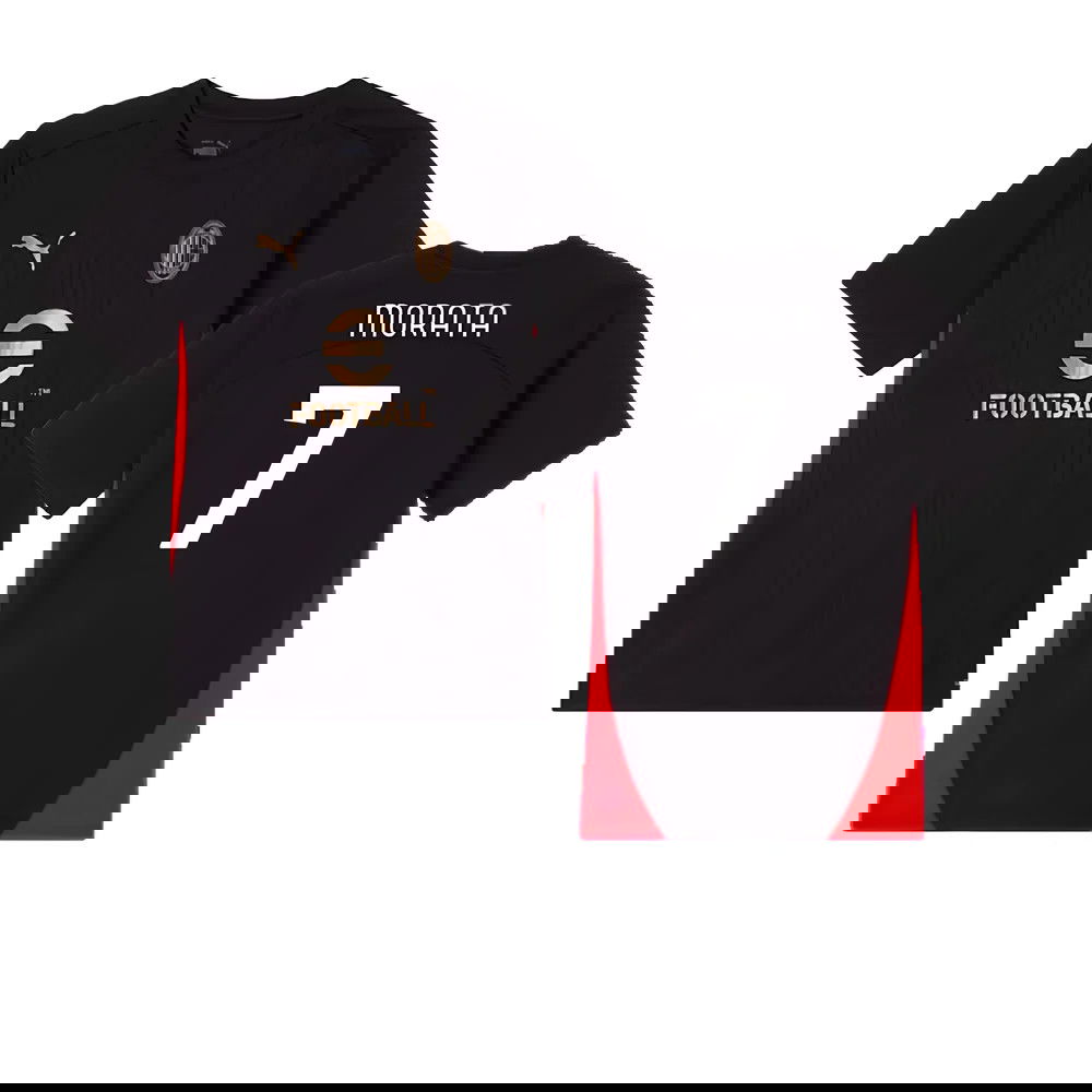 2024-2025 AC Milan Training Shirt (Black) - Kids (Morata 7)