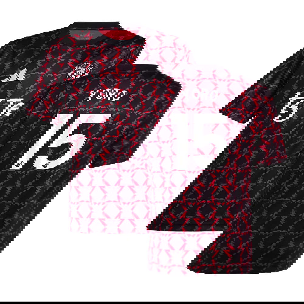 2024-2025 Man Utd Pre-Match Shirt (Black) - Kids (Yoro 15)