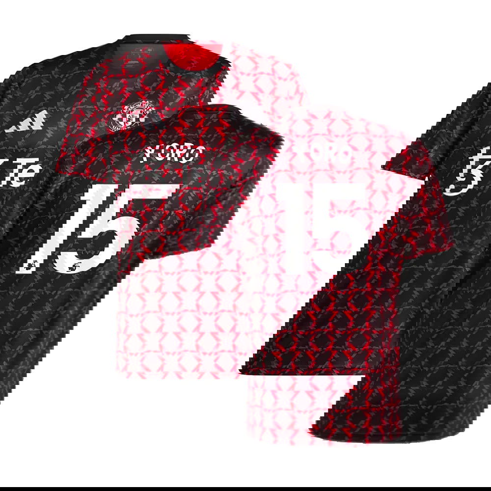 2024-2025 Man Utd Pre-Match Shirt (Black) (Yoro 15)