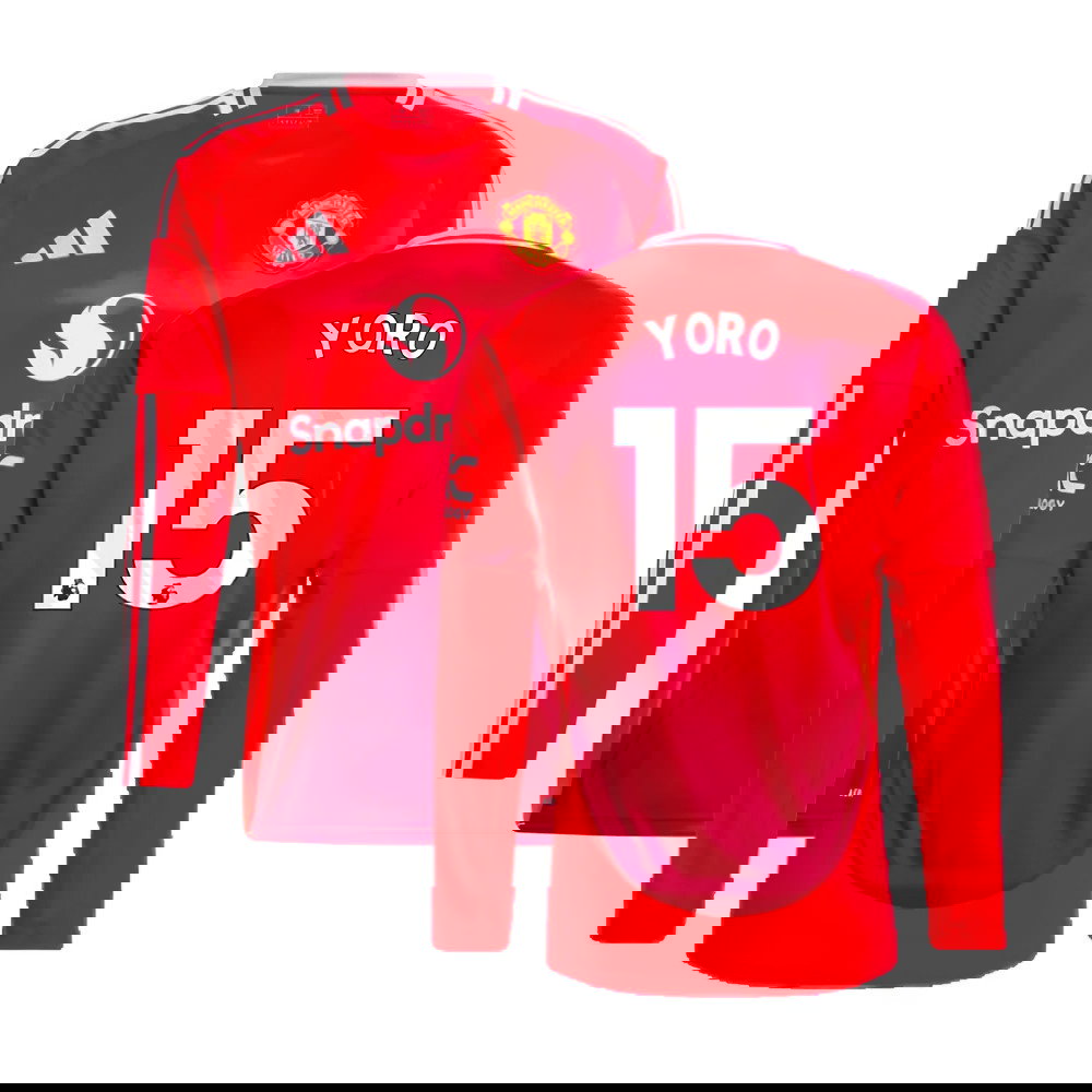 2024-2025 Man Utd Long Sleeve Home Shirt (Yoro 15)