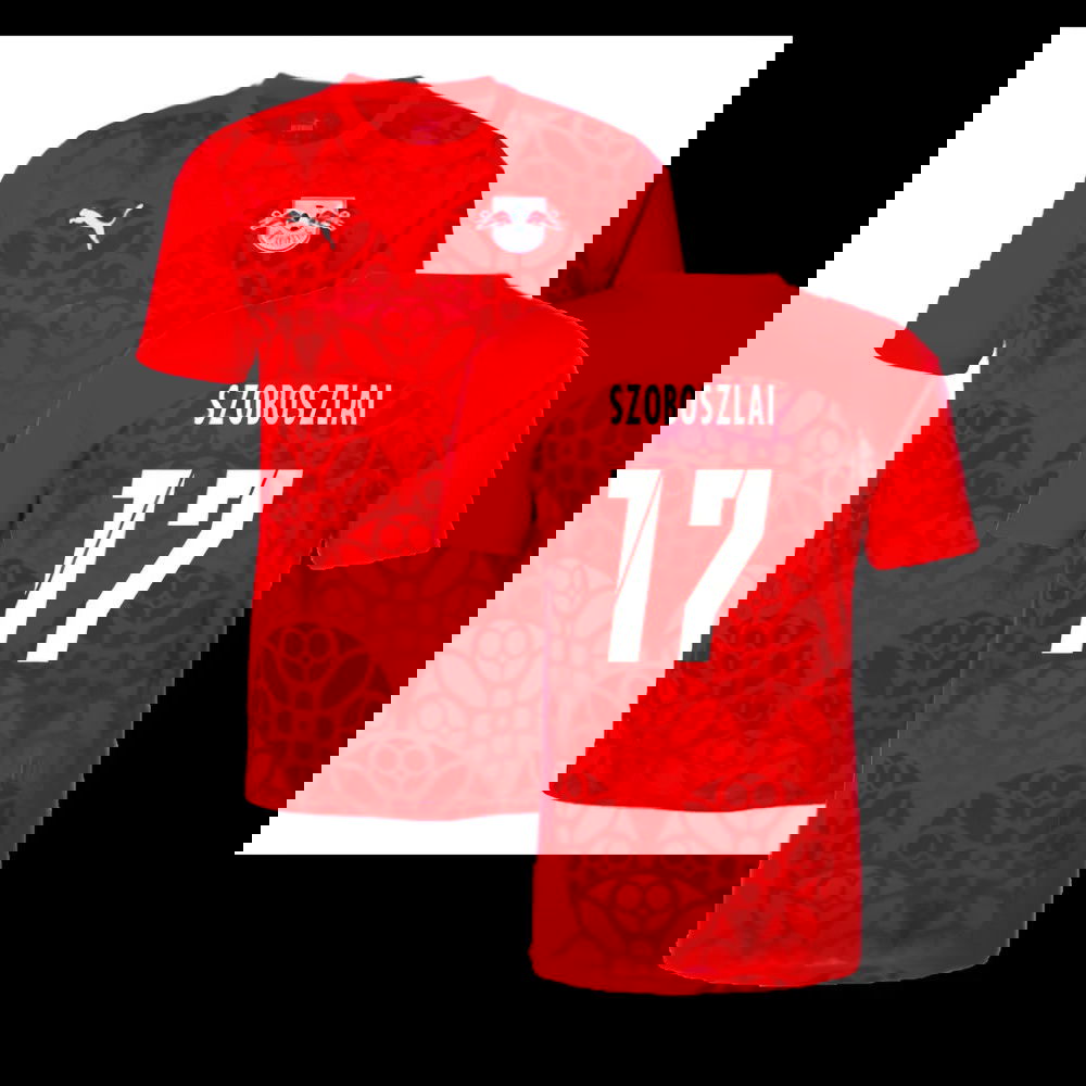 2024-2025 Red Bull Leipzig Pre-Match Shirt (Red) (Szoboszlai 17)