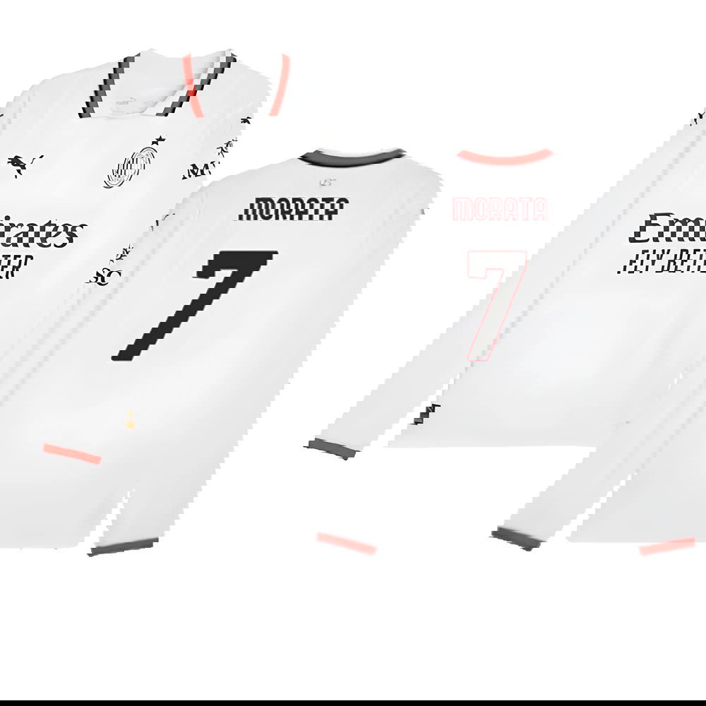 2024-2025 AC Milan Away Long Sleeve Shirt (Morata 7)