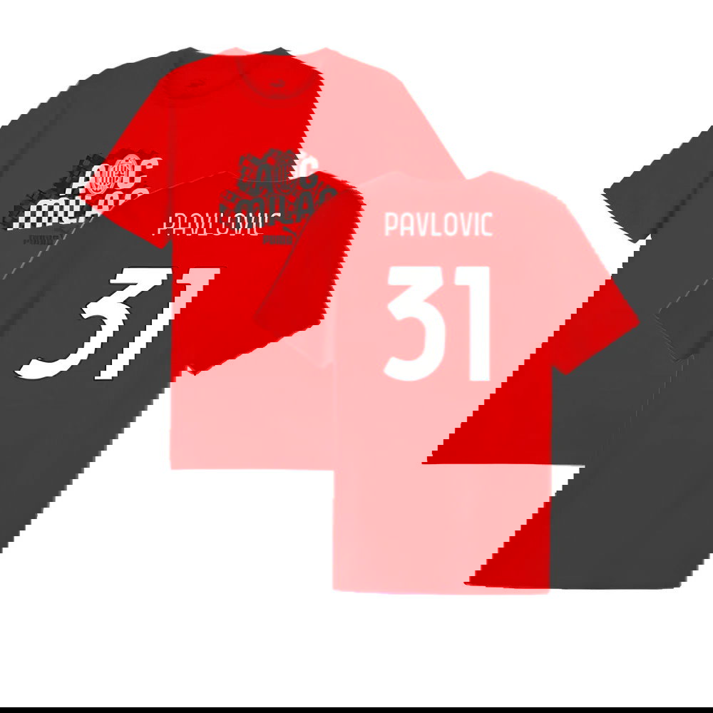 2024-2025 AC Milan ftblCulture Tee (Red) (Pavlovic 31)