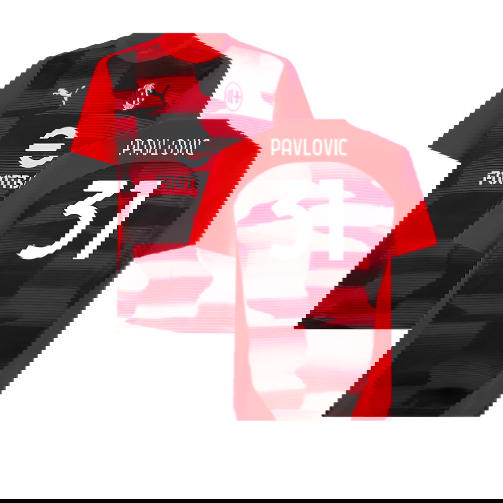 2024-2025 AC Milan Prematch SS Shirt (Red) (Pavlovic 31)