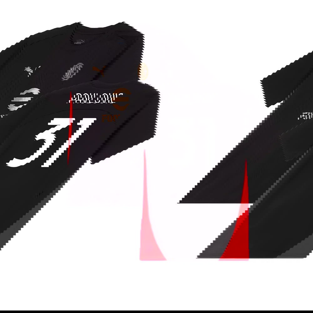 2024-2025 AC Milan Training Shirt (Black) - Kids (Pavlovic 31)